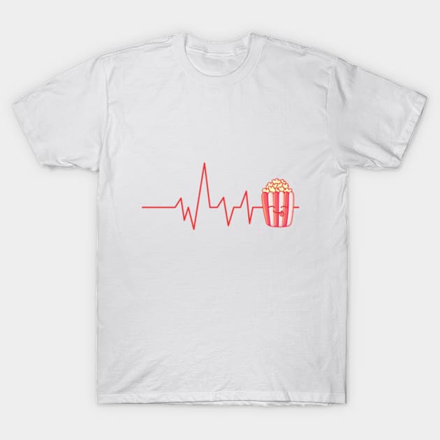 Popcorn,Lover Heartbeat,Gift Popcorn T-Shirt. T-Shirt by NOSTALGIA1'